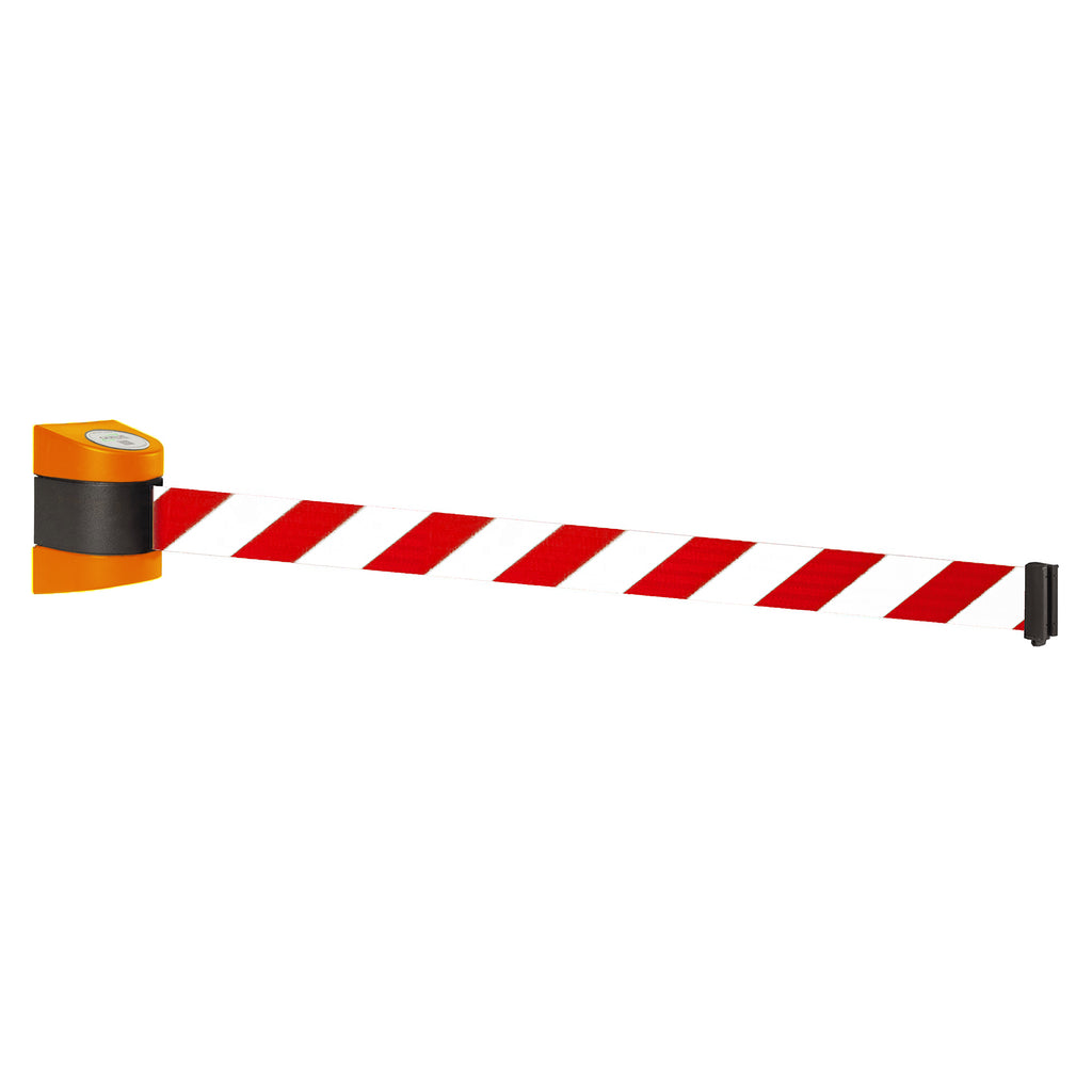 WallPro 400 4.6m x 50mm Belt Barrier System (Orange / Red / White  Chevron)