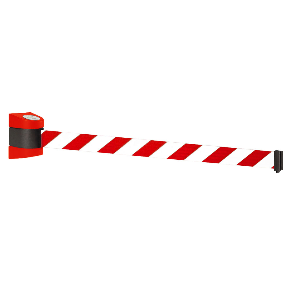 WallPro 400 4.6m x 50mm Belt Barrier System (Red / Red / White  Chevron)