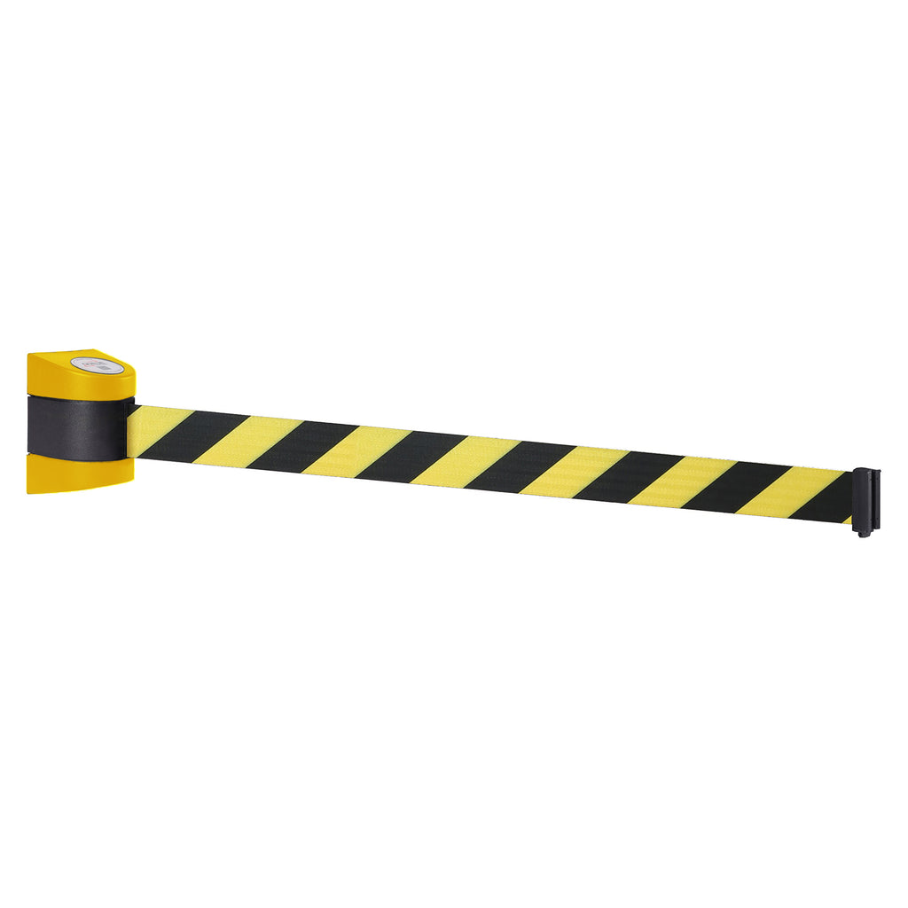 WallPro 400 4.6m x 50mm Belt Barrier System (Yellow / Yellow / Black Chevron)