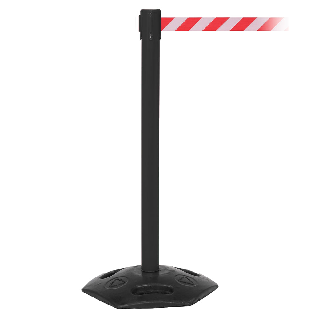 WeatherMaster 250 3.4m x 50mm Belt Barrier System (Black / Red / White  Chevron)