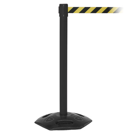 WeatherMaster 250 3.4m x 50mm Belt Barrier System (Black / Yellow / Black Chevron)