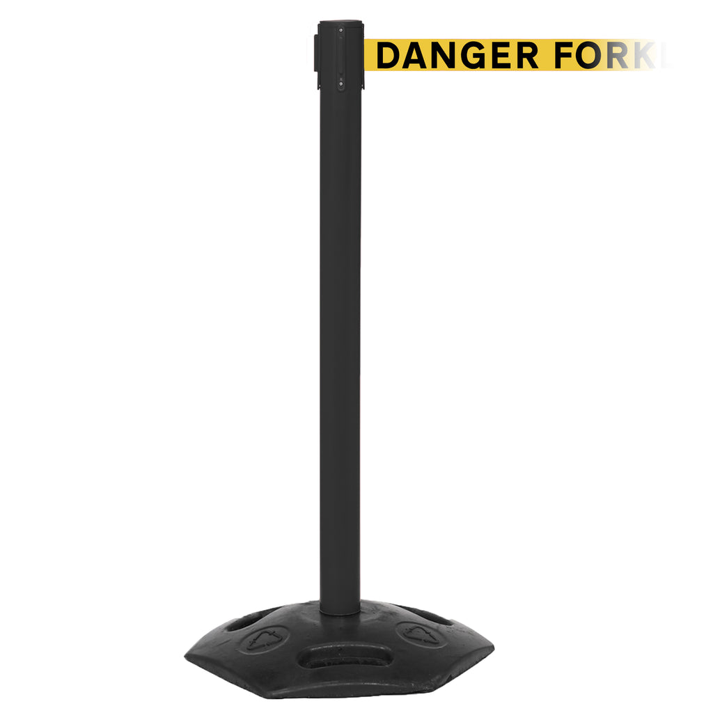 WeatherMaster 300 4.9m x 50mm Belt Barrier System (Danger Fork Lift Trucks | Yel-Blk)