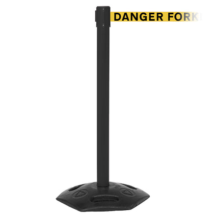 WeatherMaster 300 4.9m x 50mm Belt Barrier System (Danger Fork Lift Trucks | Yel-Blk)