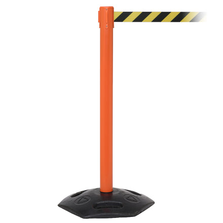 WeatherMaster 250 3.4m x 50mm Belt Barrier System (Orange / Yellow / Black Chevron)