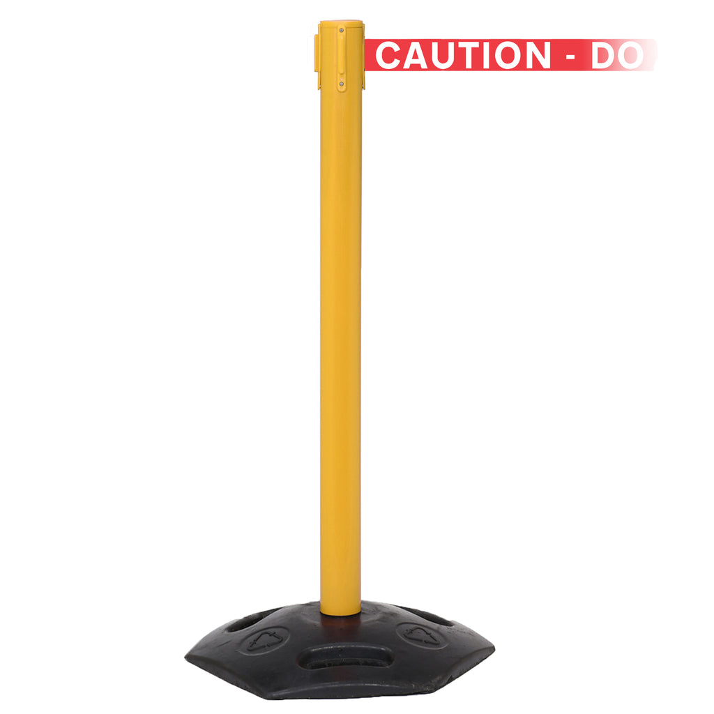 WeatherMaster 250 3.4m x 50mm Belt Barrier System (Yellow / Caution Do Not Enter | Red-White)