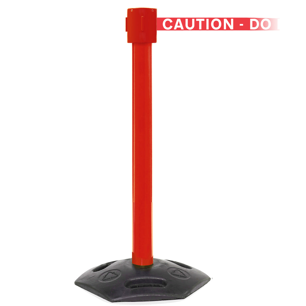 WeatherMaster 335 10.6m x 50mm Belt Barrier System (Red / Caution Do Not Enter | Red-White)