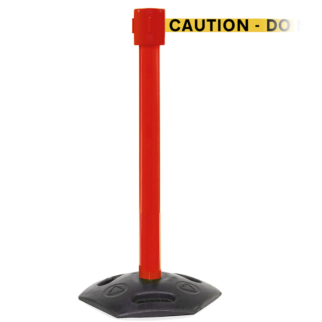 WeatherMaster 335 10.6m x 50mm Belt Barrier System (Red / Caution Do Not Enter | Yel-Blk)