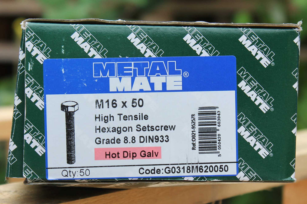 M16 X 50MM inc Nut - Post Joint Bolt for Impact Barriers