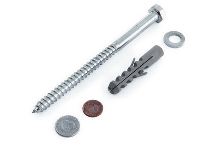 12mm x 180mm Mild Steel Hex Head Coach Screw with Washer and Plug