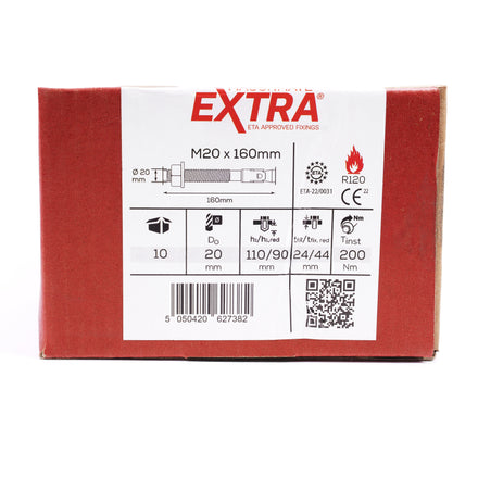 Rawlplug M20 x 160mm Anchor Bolt - for Impact Barriers