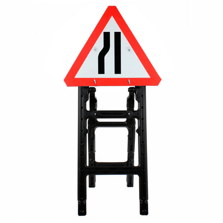 Road Narrows Left Quick Fit Sign Face Dia. 517L | 750mm