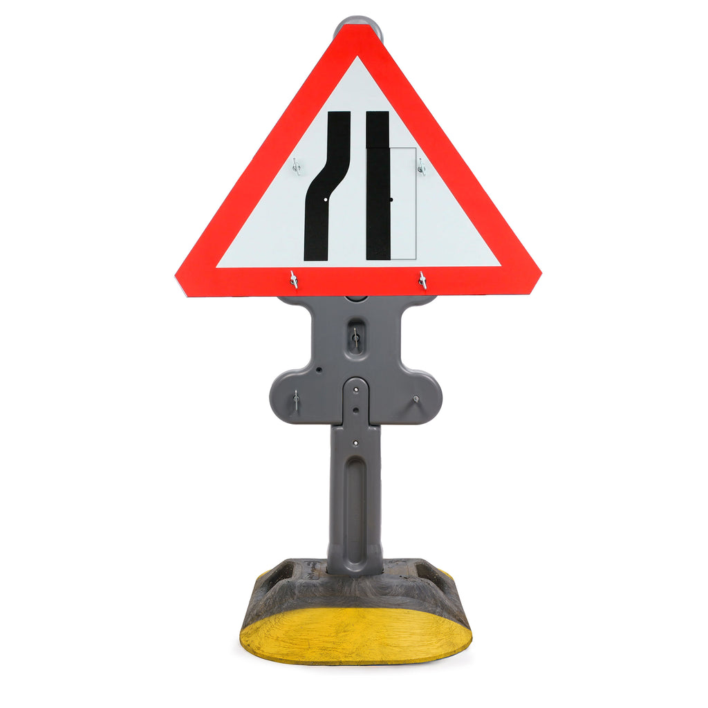 Road Narrows Reversible Quick Fit Sign Dia. 517 750mm 3mm Plastic RA1 (Face Only) | 750mm