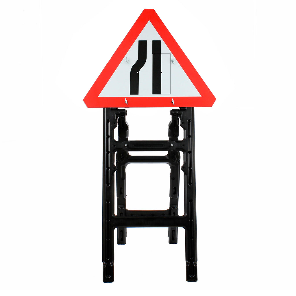 Road Narrows Reversible Quick Fit Sign Dia. 517 750mm 3mm Plastic RA1 (Face Only) | 750mm