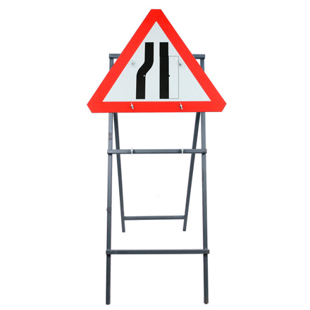 Road Narrows Reversible Quick Fit Sign Dia. 517 750mm 3mm Plastic RA1 (Face Only) | 750mm