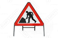 Men at Work Sign in a Metal Frame