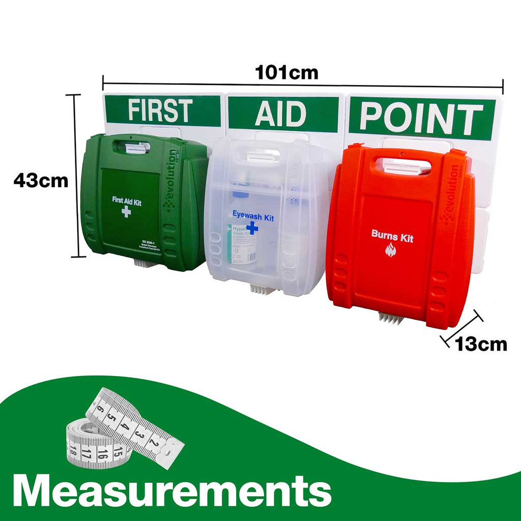 Evolution First Aid - Eyewash and Burns Point (Large) - British Standards Compliant
