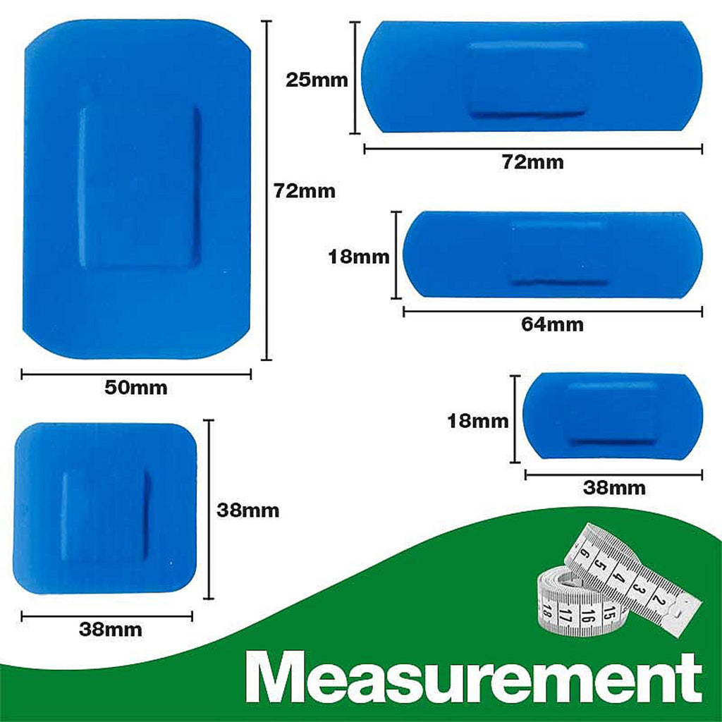 HP Blue Visually Detectable Plasters Assorted (100 Pack)