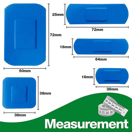 HP Blue Visually Detectable Plasters Assorted (100 Pack)
