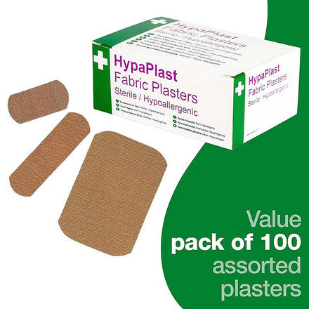 HP Heavy Duty Fabric Plasters Assorted (100 Pack)