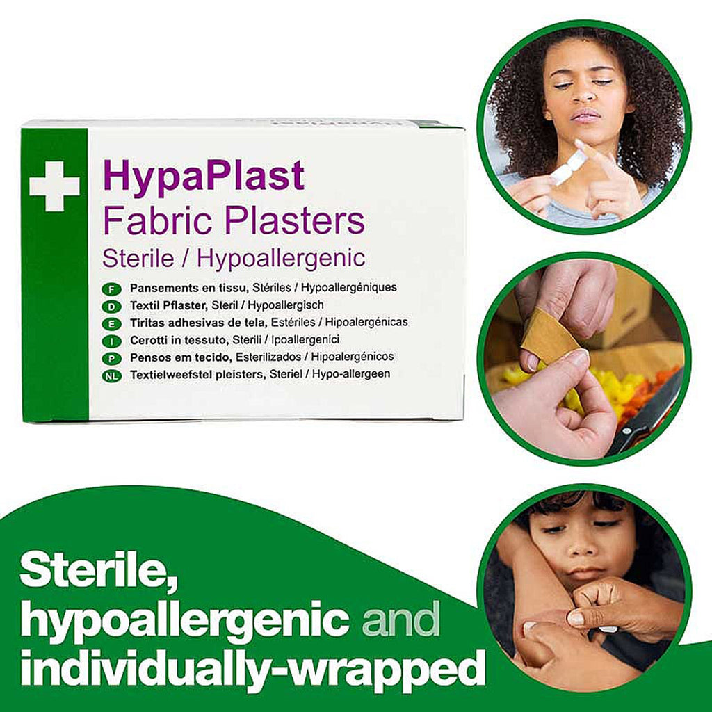 HP Heavy Duty Fabric Plasters Assorted (100 Pack)