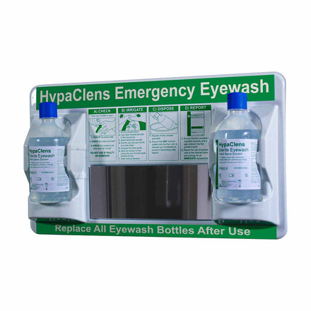 HypaClens Eyewash Station with Instructions and 2x500ml Eyewash Bottles