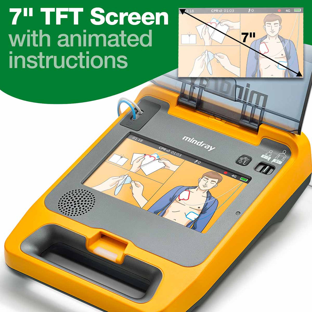 Mindray BeneHeart C2 Fully Automatic External Defibrillator (Voice and Visual - Guided CPR Instructions)