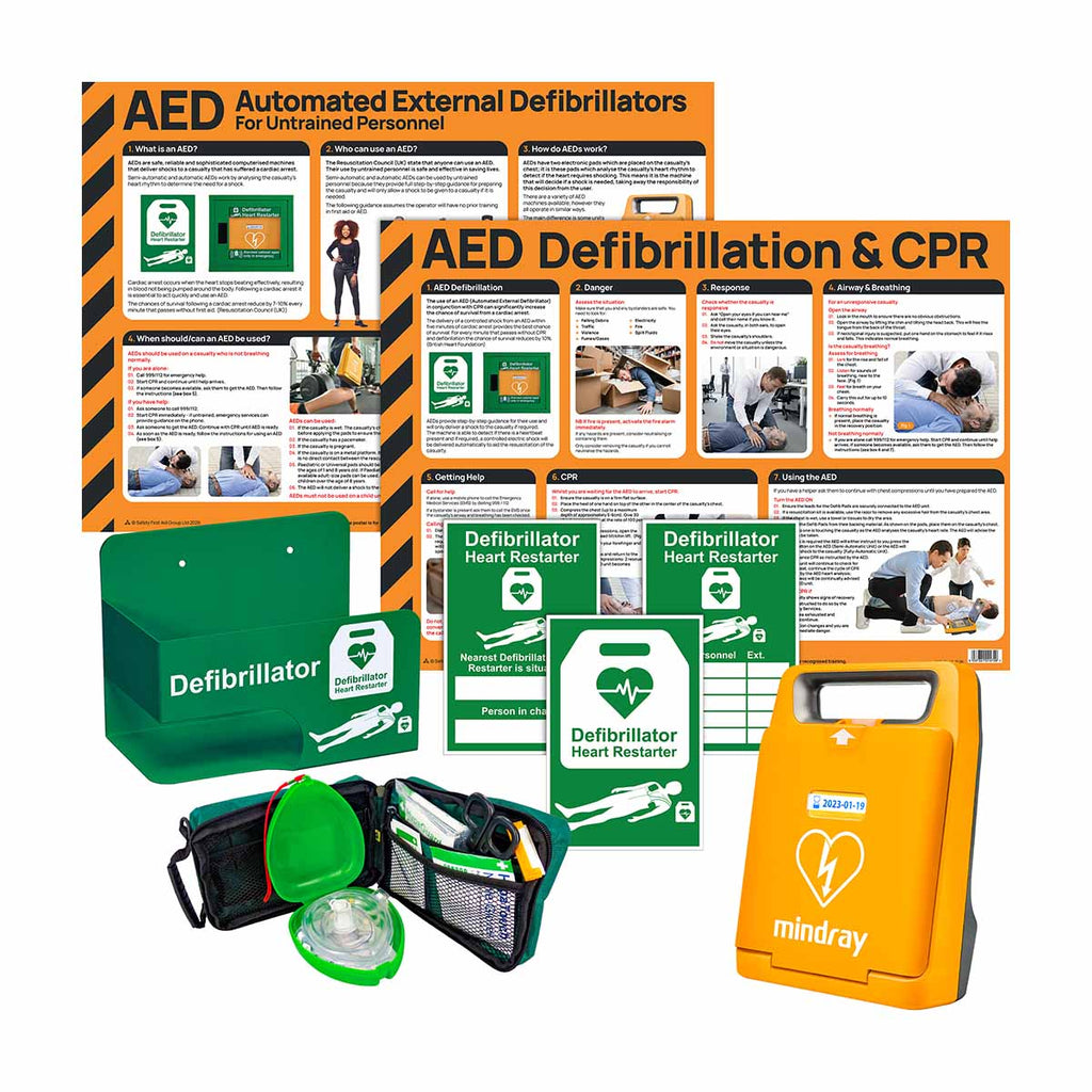 Mindray C1A Fully Automatic External Defibrillator Bundle with Wall Bracket