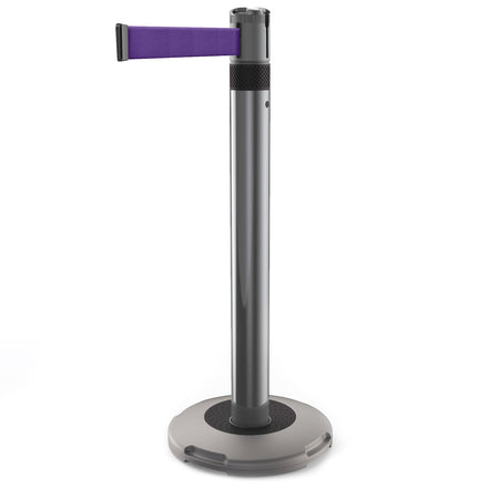 Skipper Q Retractable Queue Barrier | 3.0m x 50mm Belt (Purple / Black)