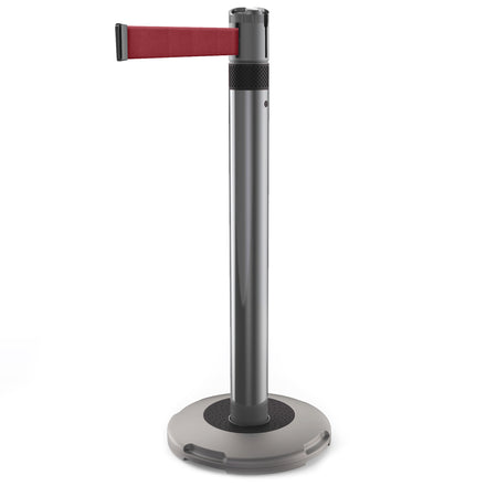 Skipper Q Retractable Queue Barrier | 3.0m x 50mm Belt (Red / Black)