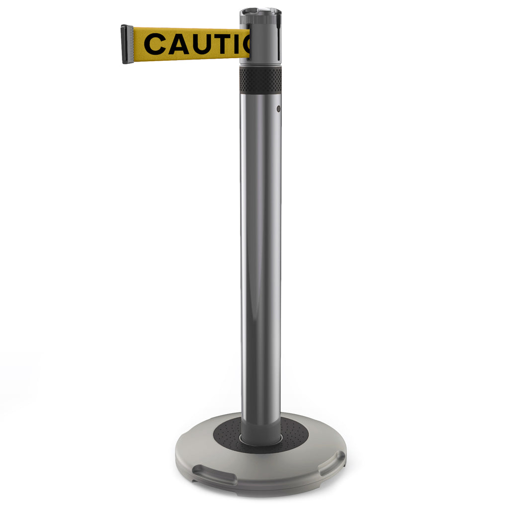 Skipper Q Retractable Queue Barrier | 3.0m x 50mm Belt (Caution Do Not Enter | Yel-Blk / Black)