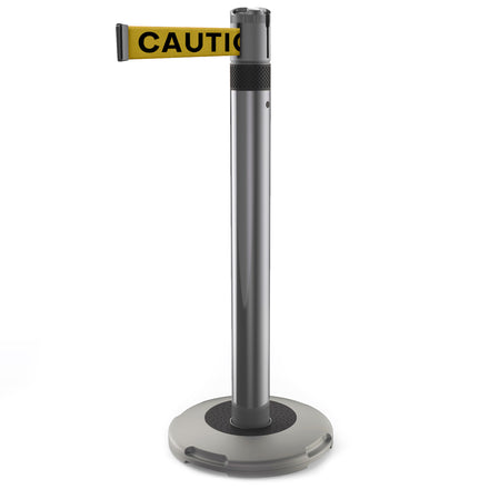 Skipper Q Retractable Queue Barrier | 3.0m x 50mm Belt (Caution Do Not Enter | Yel-Blk / Black)