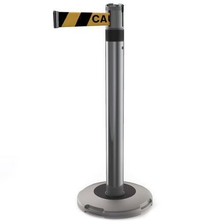 Skipper Q Retractable Queue Barrier | 3.0m x 50mm Belt (Caution Yellow/Black / Black)