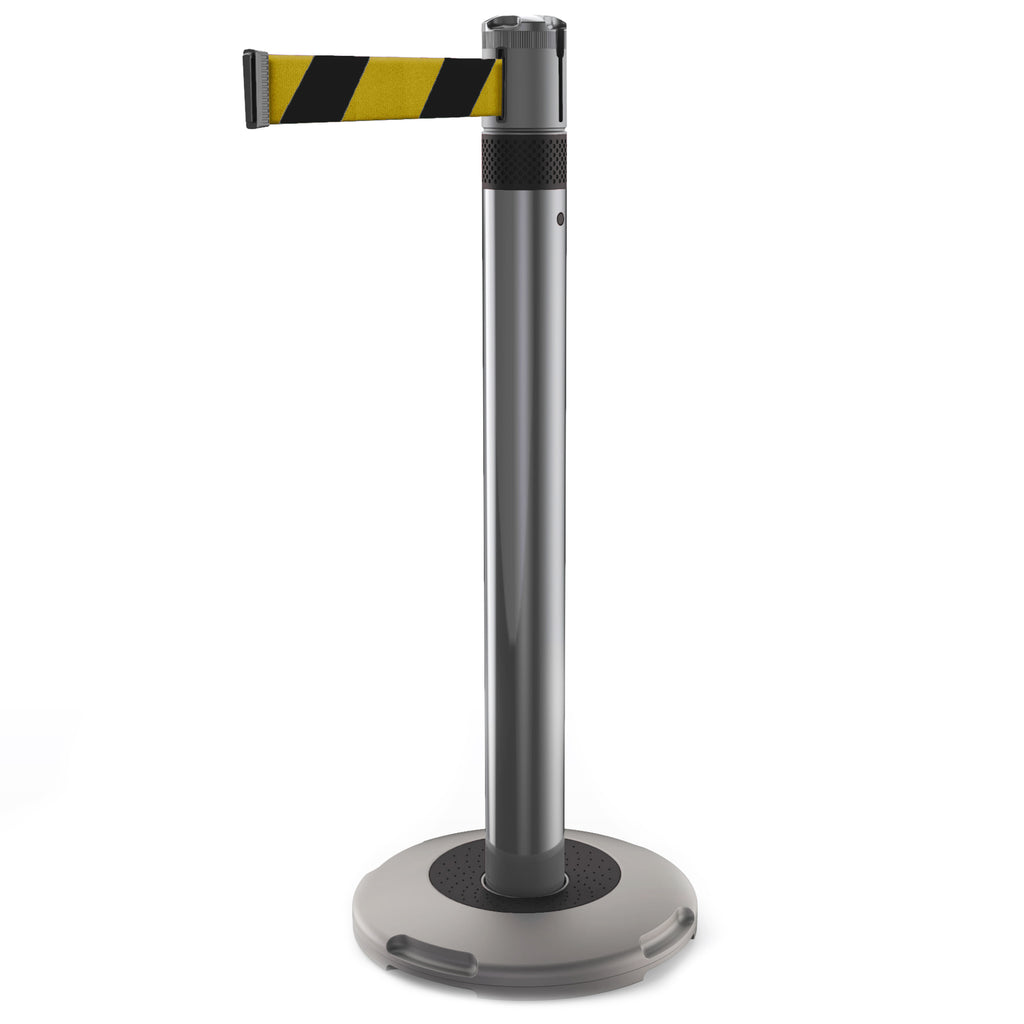 Skipper Q Retractable Queue Barrier | 3.0m x 50mm Belt (Yellow / Black Chevron / Black)