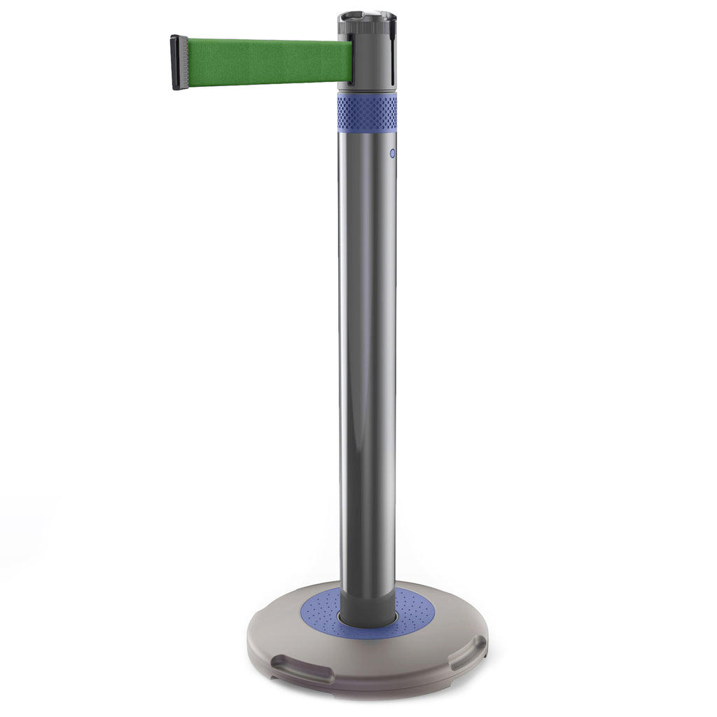 Skipper Q Retractable Queue Barrier | 3.0m x 50mm Belt (Green / Blue)