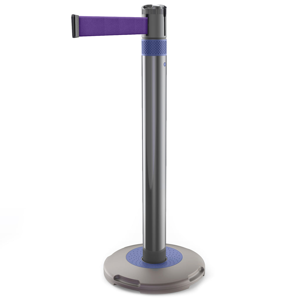 Skipper Q Retractable Queue Barrier | 3.0m x 50mm Belt (Purple / Blue)