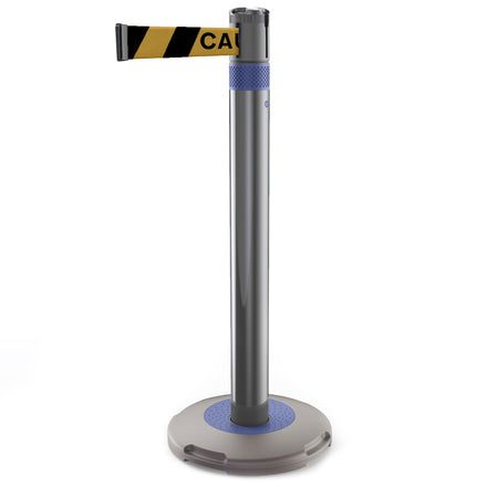 Skipper Q Retractable Queue Barrier | 3.0m x 50mm Belt (Caution Yellow/Black / Purple)