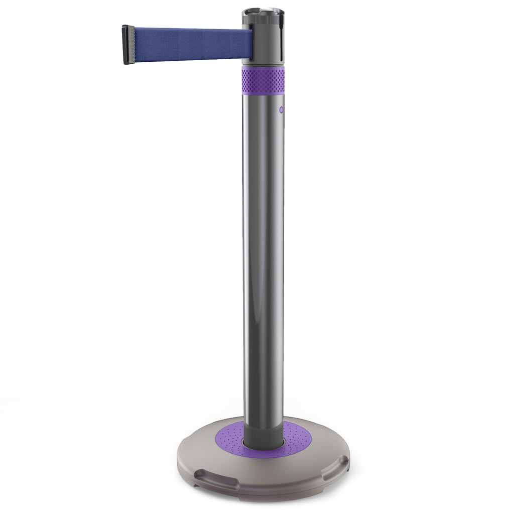 Skipper Q Retractable Queue Barrier | 3.0m x 50mm Belt (Blue / Purple)