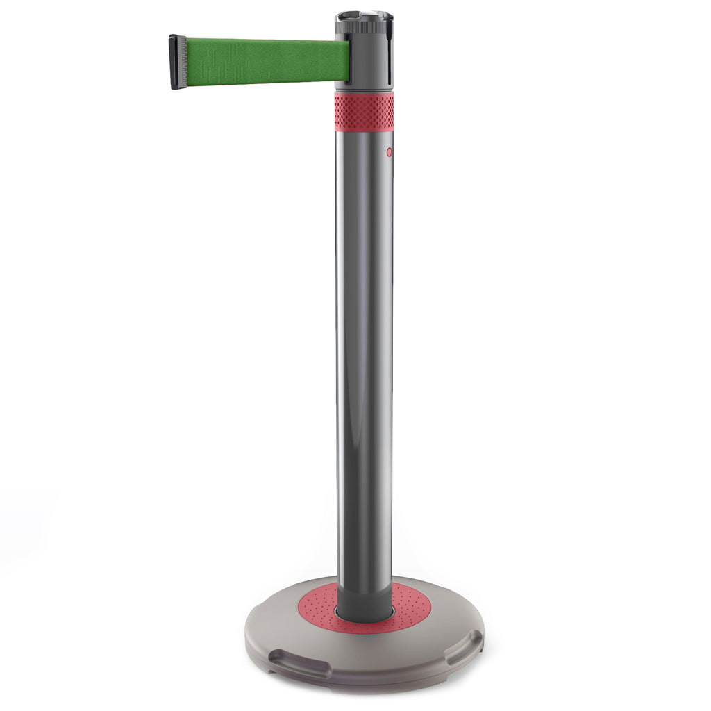 Skipper Q Retractable Queue Barrier | 3.0m x 50mm Belt (Green / Red)