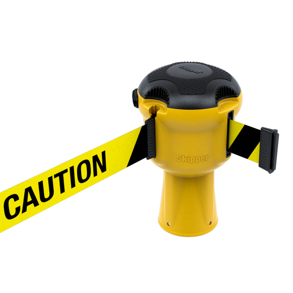 Skipper Retractable Barrier (Yellow / Caution Yellow and Black Tape)