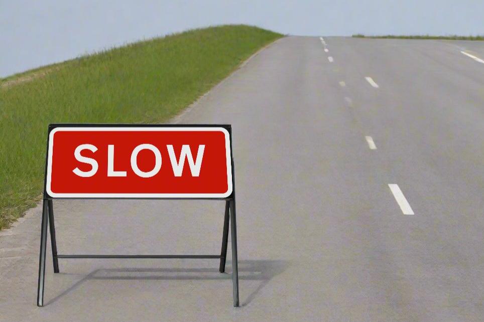 SLOW Sign - Zintec Metal Sign Face | 1050x450mm