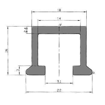 Aluminium Sign Channel For Permanent Road Signs - 1m