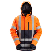 Snickers 1164 ProtecWork, Insulated Hood Jacket, Hi-Vis Class 3 - Hi-Vis Orange/Navy