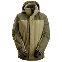 Snickers 1177 AllroundWork, Women's Waterproof Insulated Jacket - Khaki Green/Dark Khaki Green