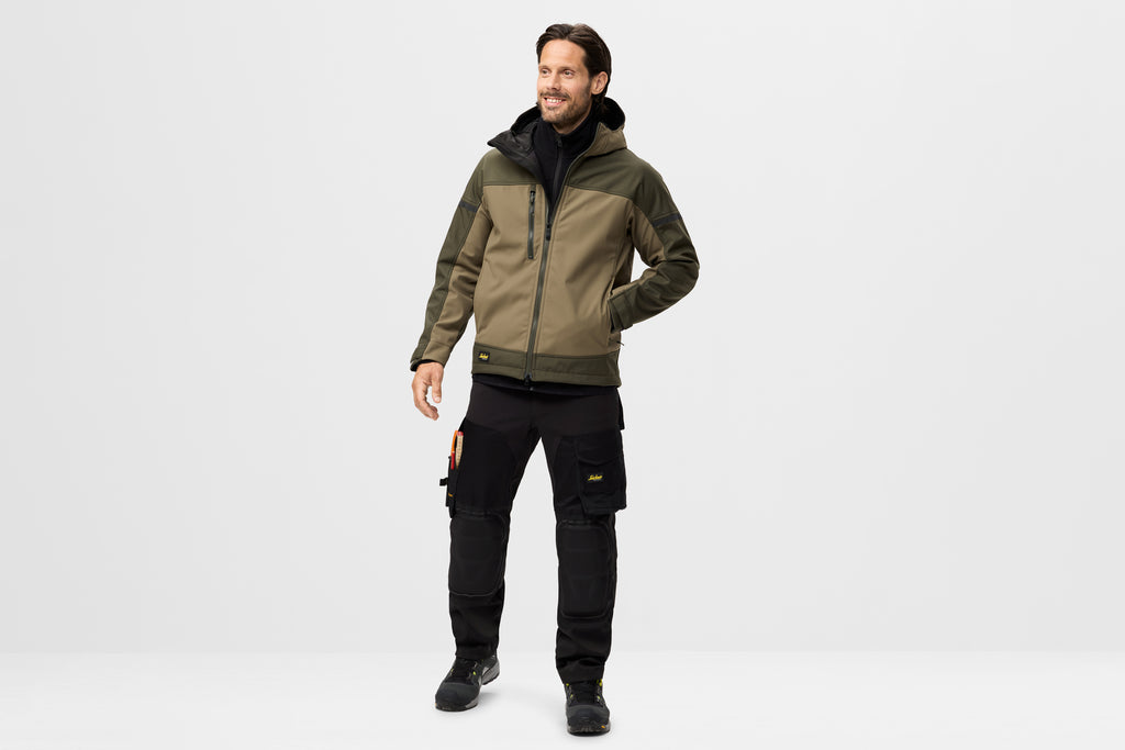 Snickers 1226 AllroundWork, Hooded Softshell Stretch Jacket - Navy/Dark Navy