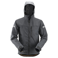 Snickers 1229 AllroundWork, Softshell Jacket with Hood - Steel Grey/Black