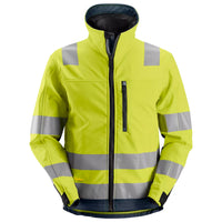 Snickers 1230 Hi-Vis Class 3, Softshell Jacket - Hi-Vis Yellow/Navy