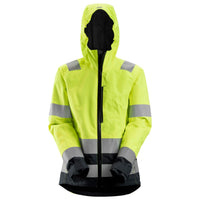 Snickers 1347 Hi-Vis Class 2/3, Women's Waterproof Shell Jacket - Hi-Vis Yellow/Black