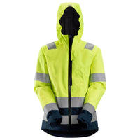 Snickers 1347 Hi-Vis Class 2/3, Women's Waterproof Shell Jacket - Hi-Vis Yellow/Navy