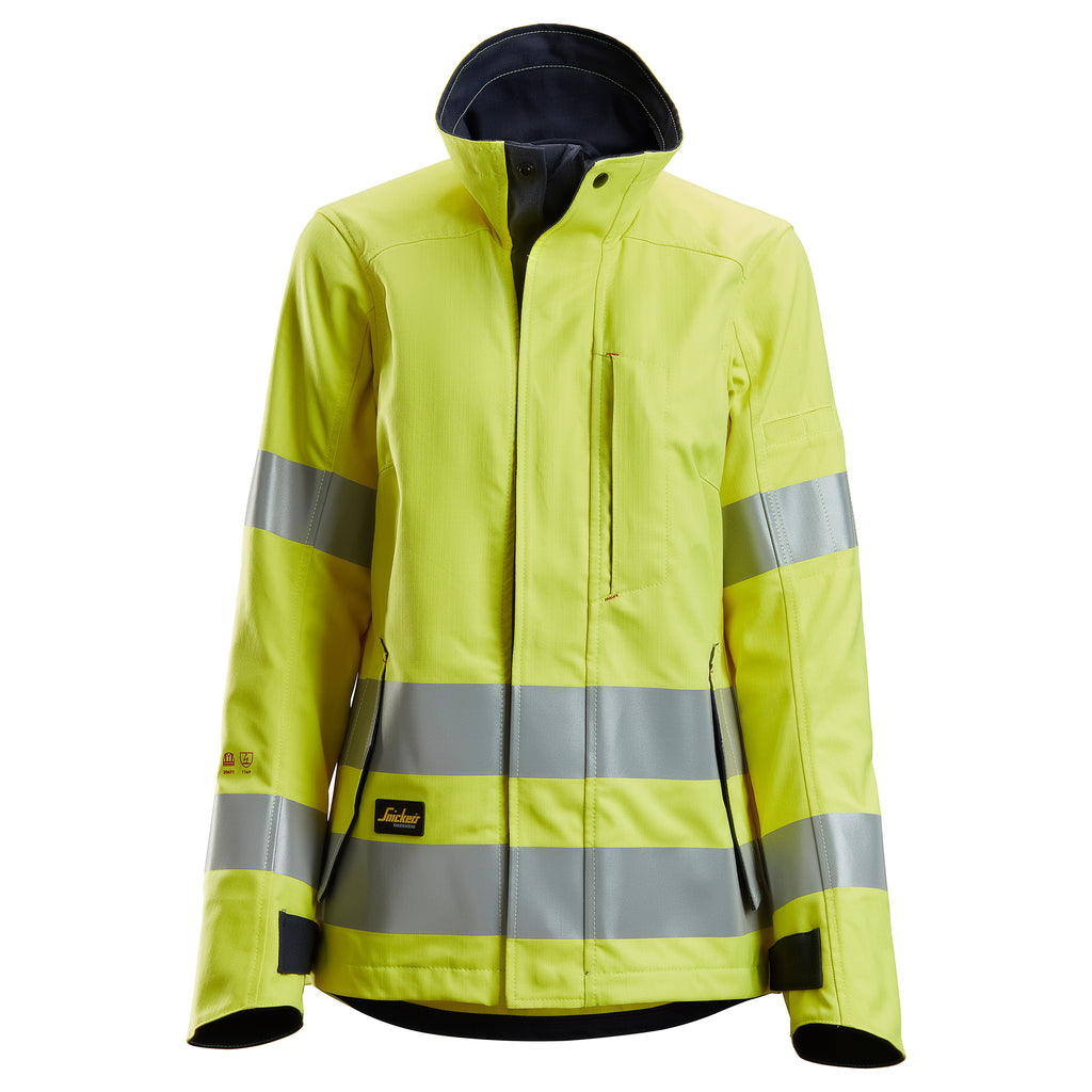 Snickers 1567 ProtecWork, Womans Jacket, Hi-Vis Class 3 - Hi-Vis Yellow/Navy