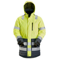 Snickers 1830 Hi-Vis Class 3, Waterproof Parka - Hi-Vis Yellow/Steel Grey